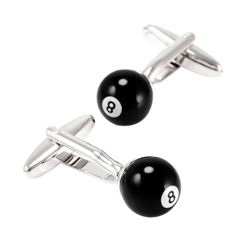 8 Black Snooker Billiards Pool Black Cufflinks Bulk