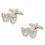 Venetian Mask Drama Silver Cufflinks In Box