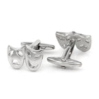 Venetian Mask Drama Silver Cufflinks In Box