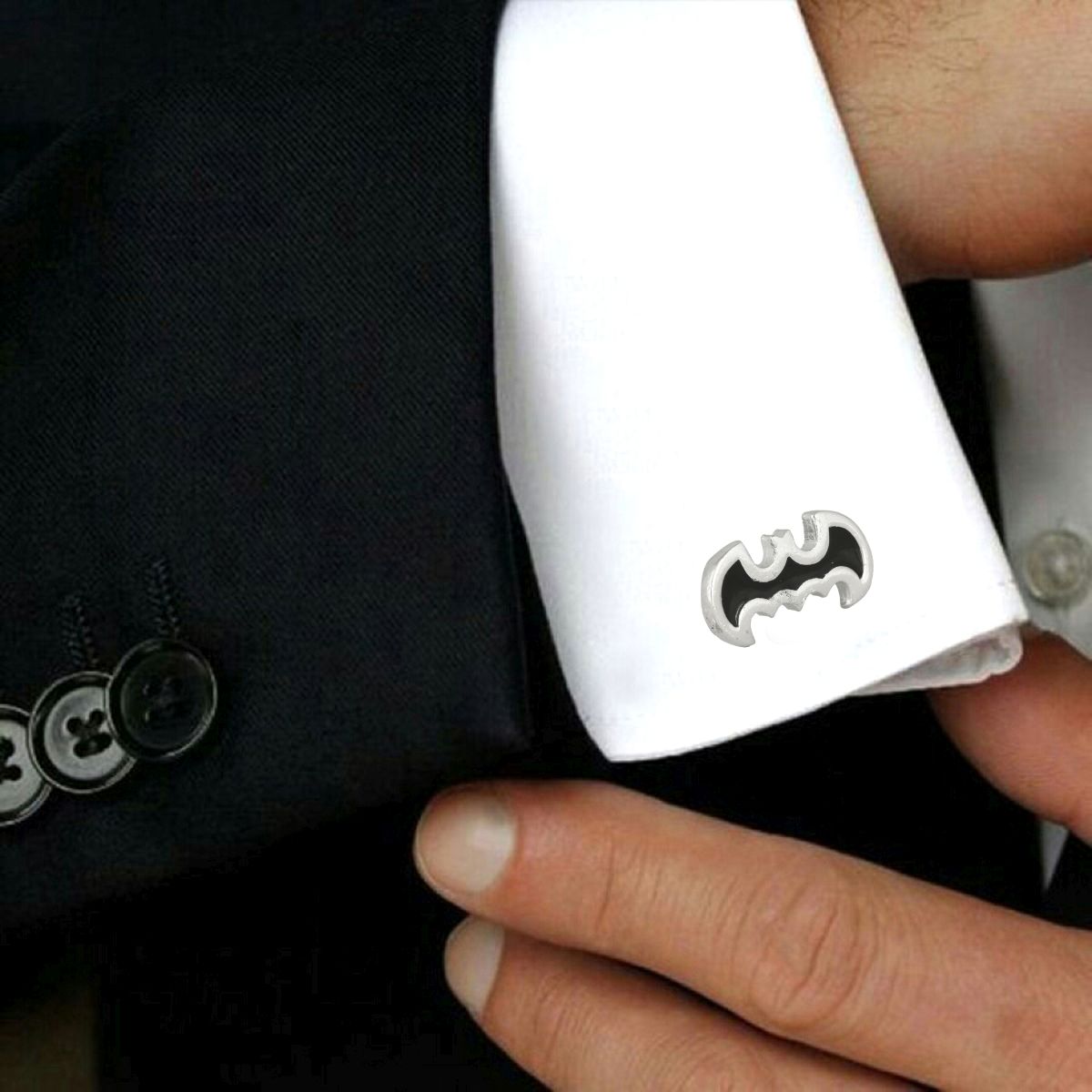 Super Hero Batman Black Cufflinks In Box Bulk
