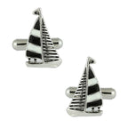 Fancy Sail Ship Black Cufflinks In Box Bulk
