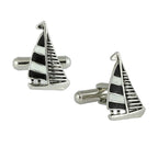 Fancy Sail Ship Black Cufflinks In Box Bulk