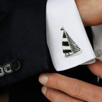 Fancy Sail Ship Black Cufflinks In Box Bulk