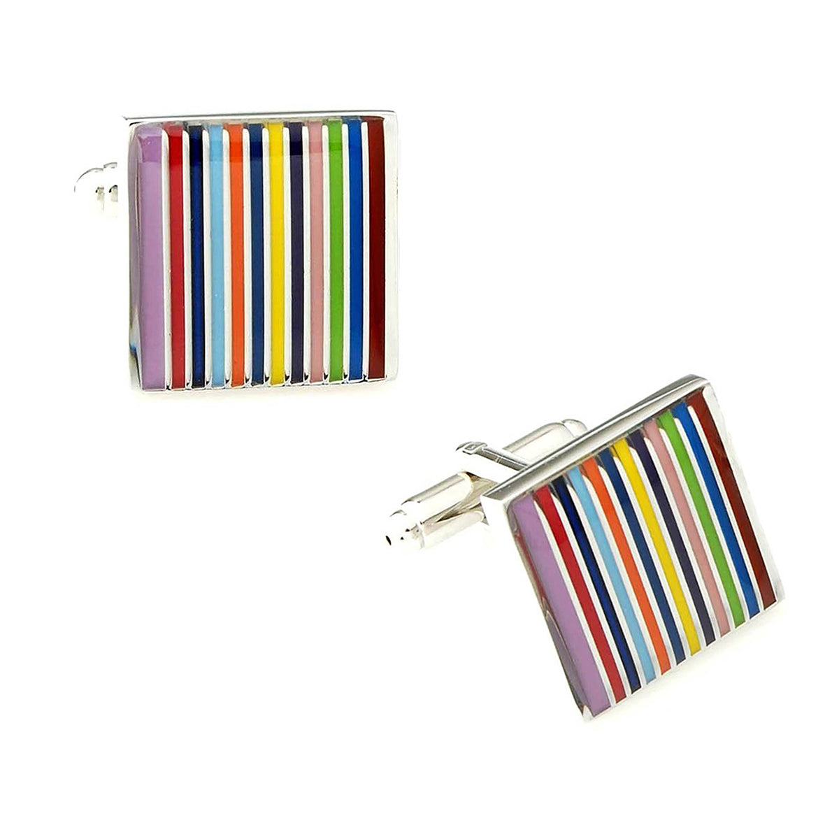 Stripes Multi Color Cufflinks In Box Bulk