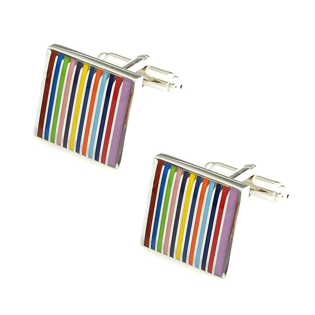 Stripes Multi Color Cufflinks In Box Bulk