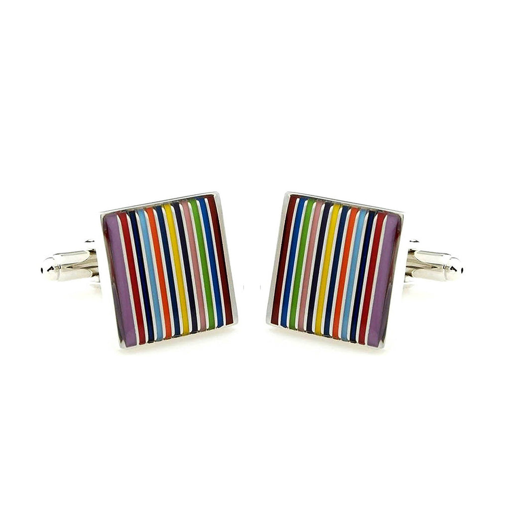 Stripes Multi Color Cufflinks In Box Bulk