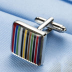 Stripes Multi Color Cufflinks In Box Bulk