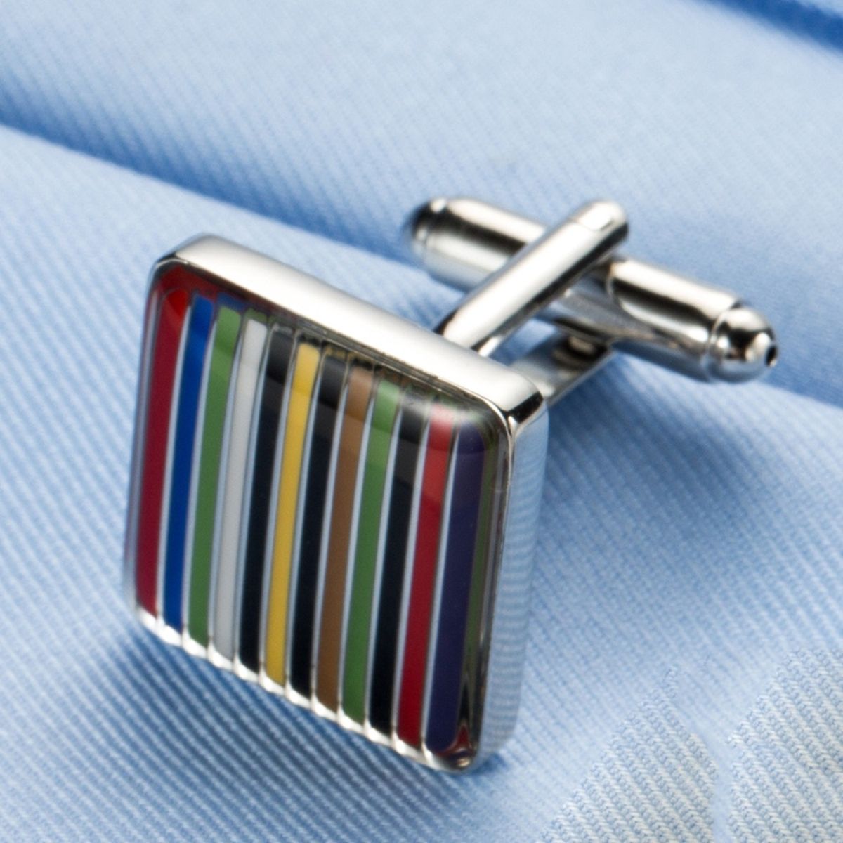 Stripes Multi Color Cufflinks In Box Bulk