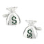 Money Bag Dollar Silver Cufflinks In Box Bulk