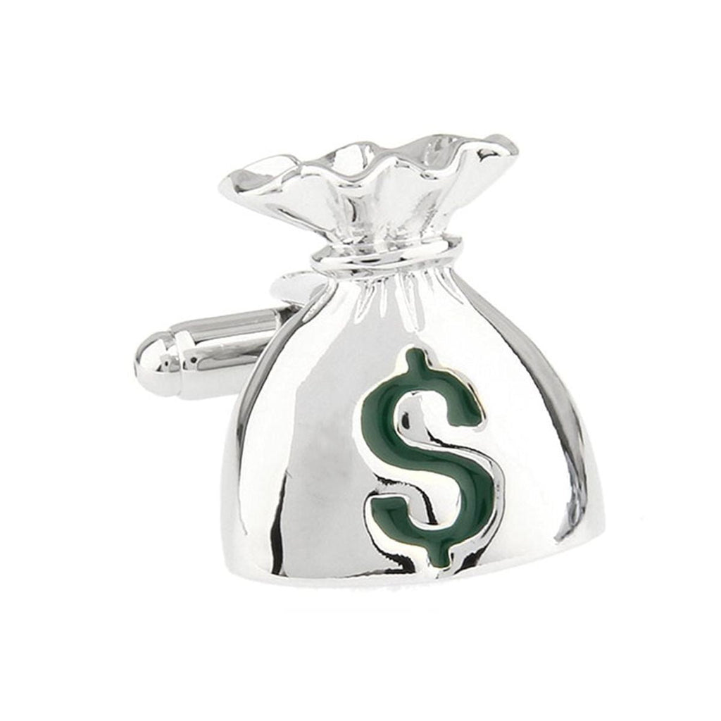 Money Bag Dollar Silver Cufflinks In Box Bulk