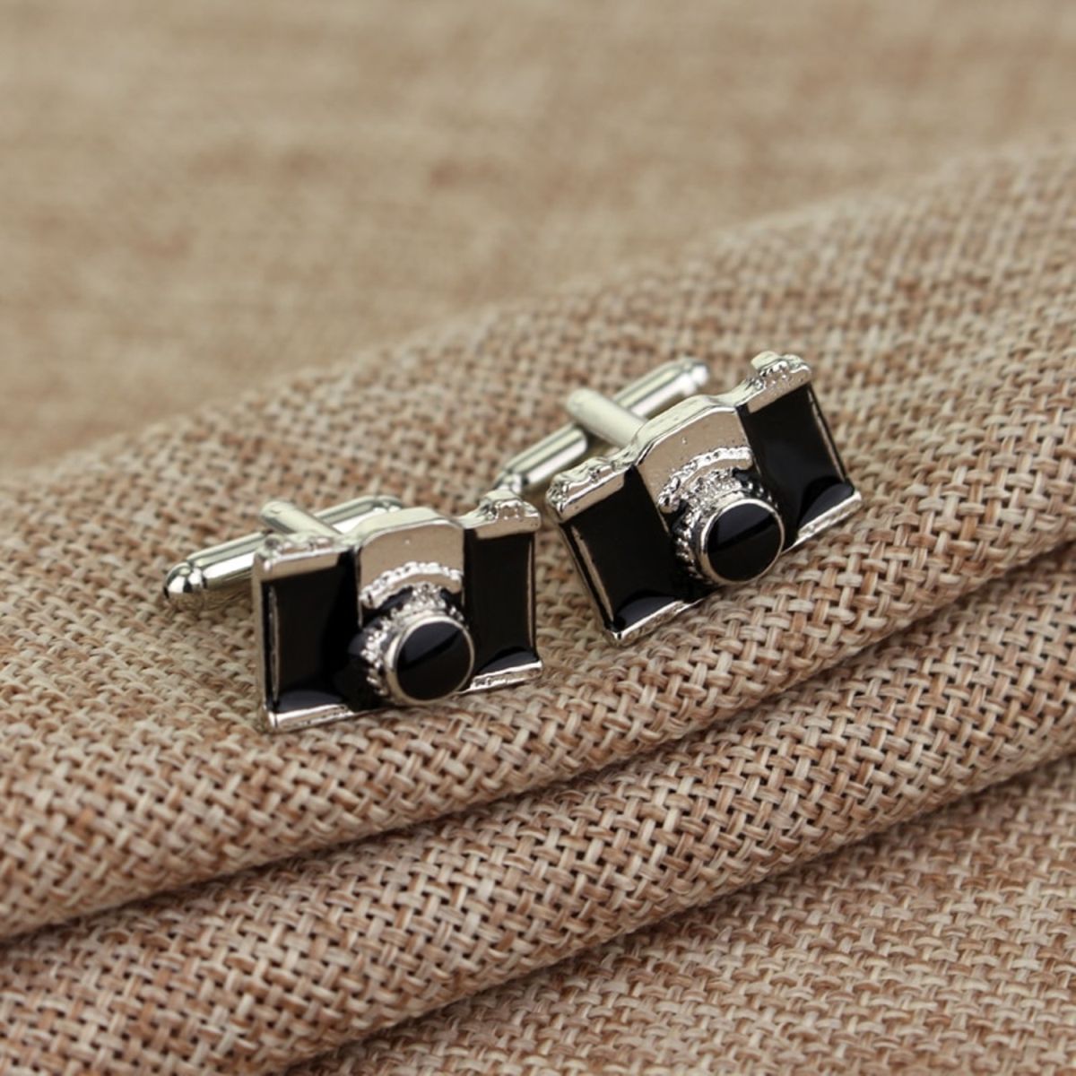 Camera Black Cufflinks In Box Bulk Main image