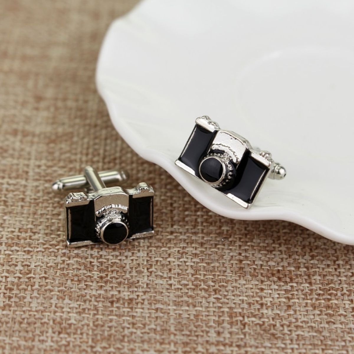 Camera Black Cufflinks In Box Bulk