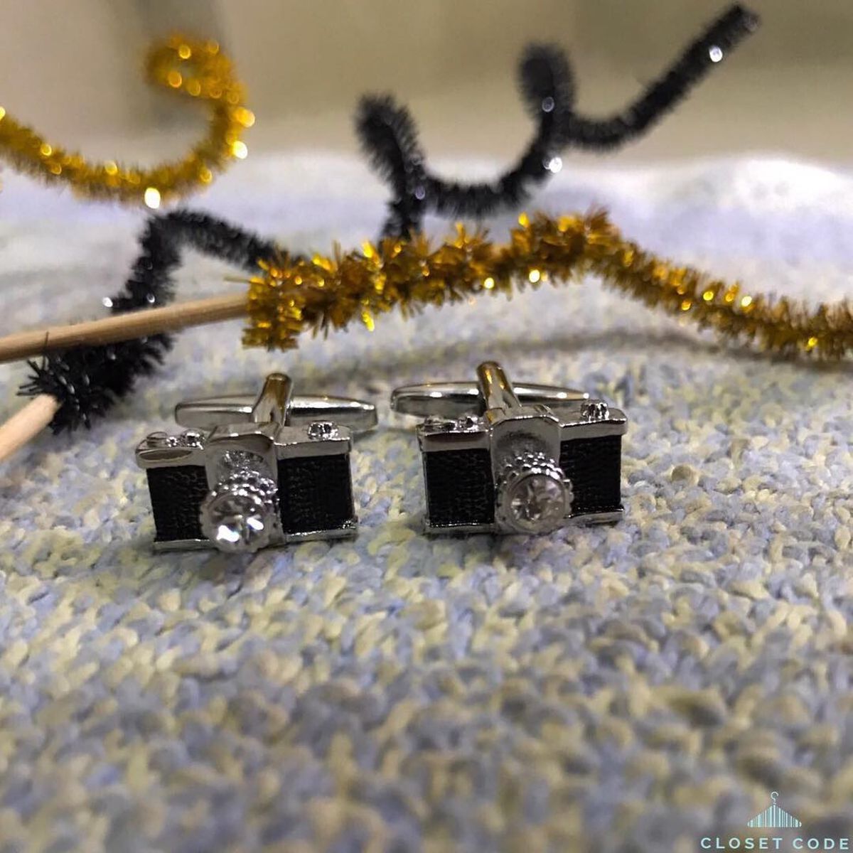 Camera Black Cufflinks In Box Bulk
