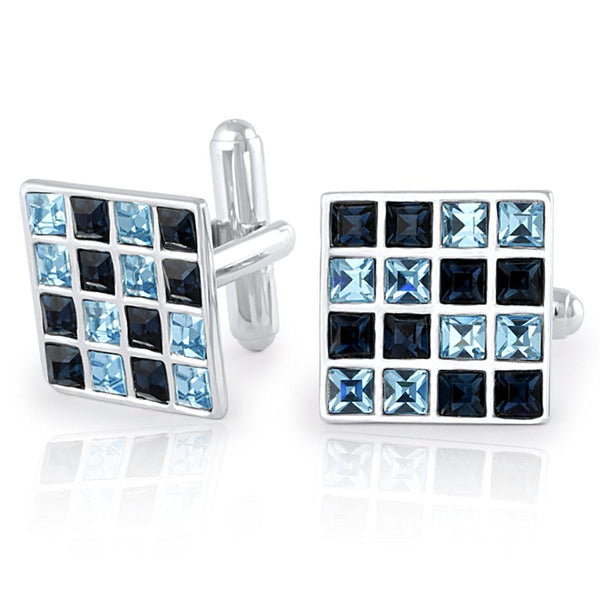 Checks Austrian Crystal Blue Cufflinks In Box Bulk Main image