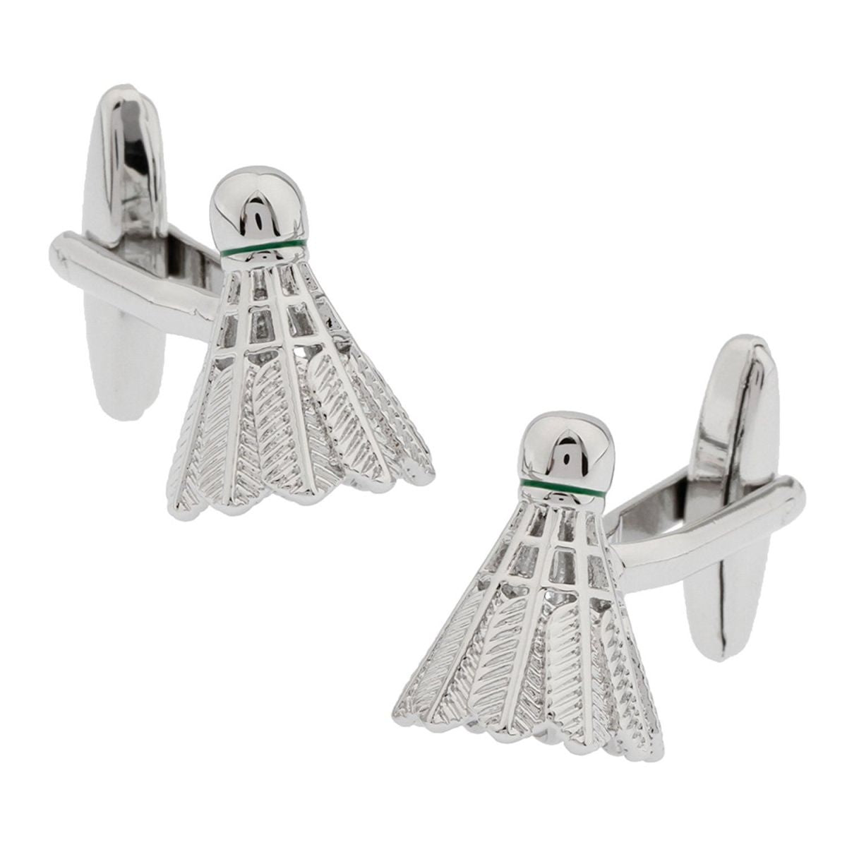 Shuttlecock Badminton Silver Cufflinks In Box Bulk Secondary image