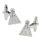 Shuttlecock Badminton Silver Cufflinks In Box Bulk