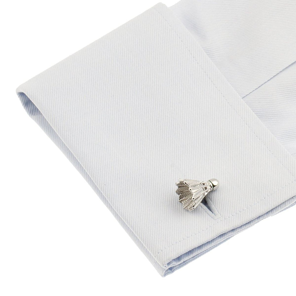 Shuttlecock Badminton Silver Cufflinks In Box Bulk