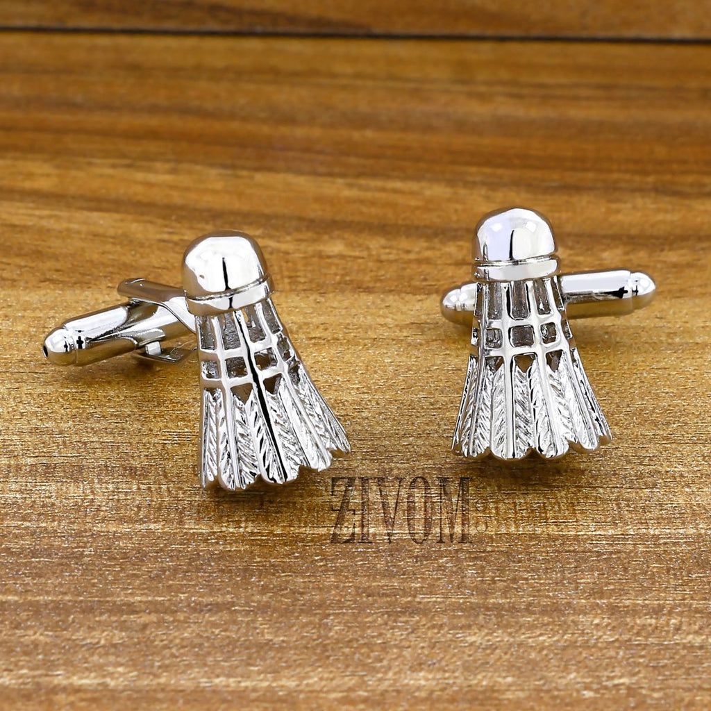 Shuttlecock Badminton Silver Cufflinks In Box Bulk