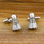 Shuttlecock Badminton Silver Cufflinks In Box Bulk