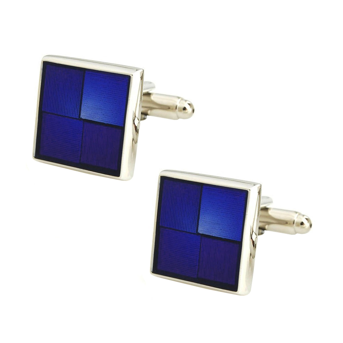 3D Square Blue Cufflinks In Box Bulk Main image