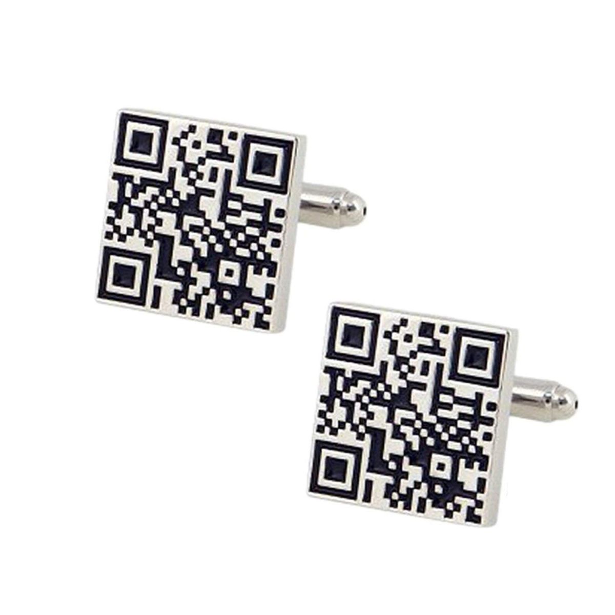Qr Code Barcode Black Cufflinks In Box Bulk Main image