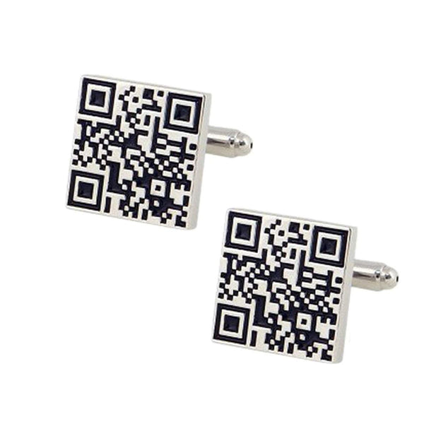 Qr Code Barcode Black Cufflinks In Box Bulk Main image