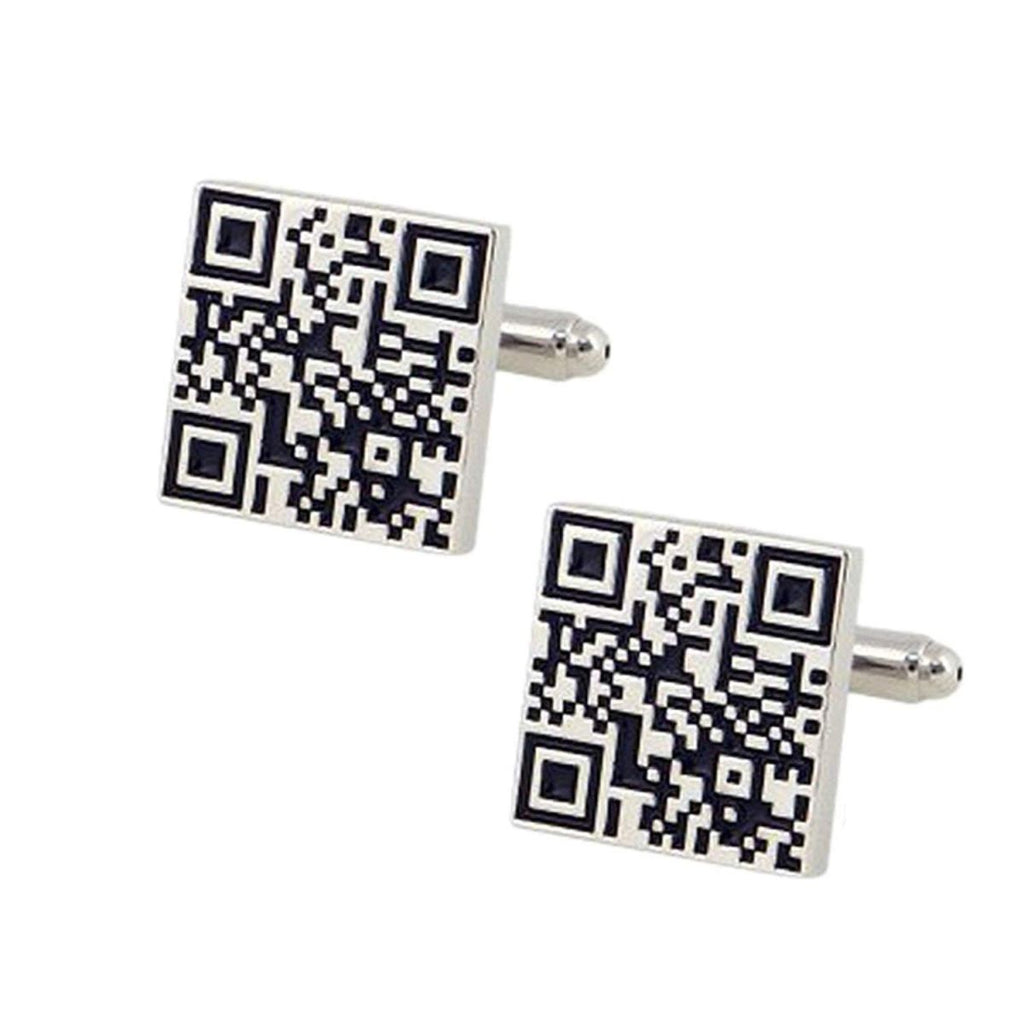 Qr Code Barcode Black Cufflinks In Box Bulk