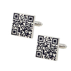 Qr Code Barcode Black Cufflinks In Box Bulk
