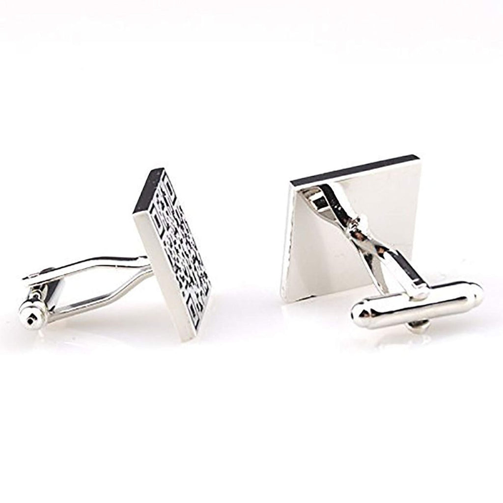 Qr Code Barcode Black Cufflinks In Box Bulk