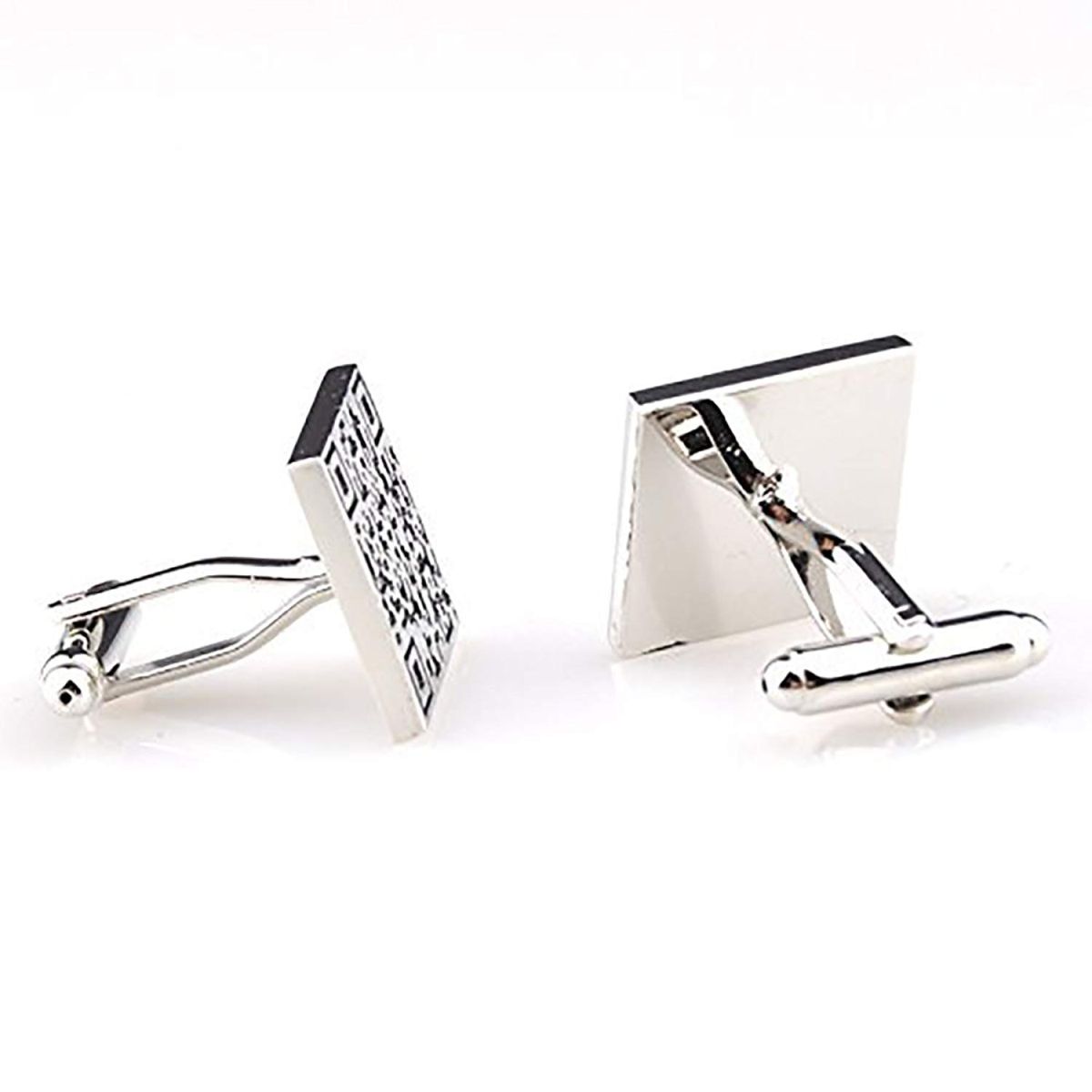 Qr Code Barcode Black Cufflinks In Box Bulk