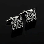 Qr Code Barcode Black Cufflinks In Box Bulk