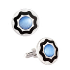 Round Blue Black Cufflinks In Box Bulk