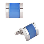 Rectangle Blue Crystal Cufflinks In Box Bulk