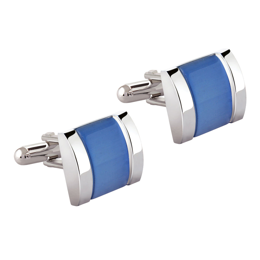 Rectangle Blue Crystal Cufflinks In Box Bulk
