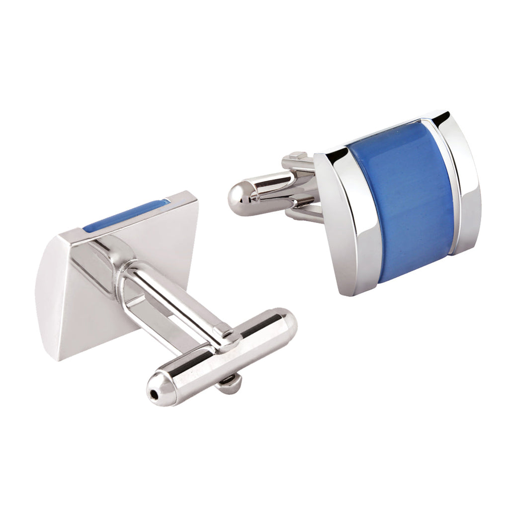 Rectangle Blue Crystal Cufflinks In Box Bulk