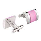 Rectangle Pink Crystal Cufflinks In Box Bulk