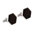 Hexagon Black Cufflinks In Box Bulk