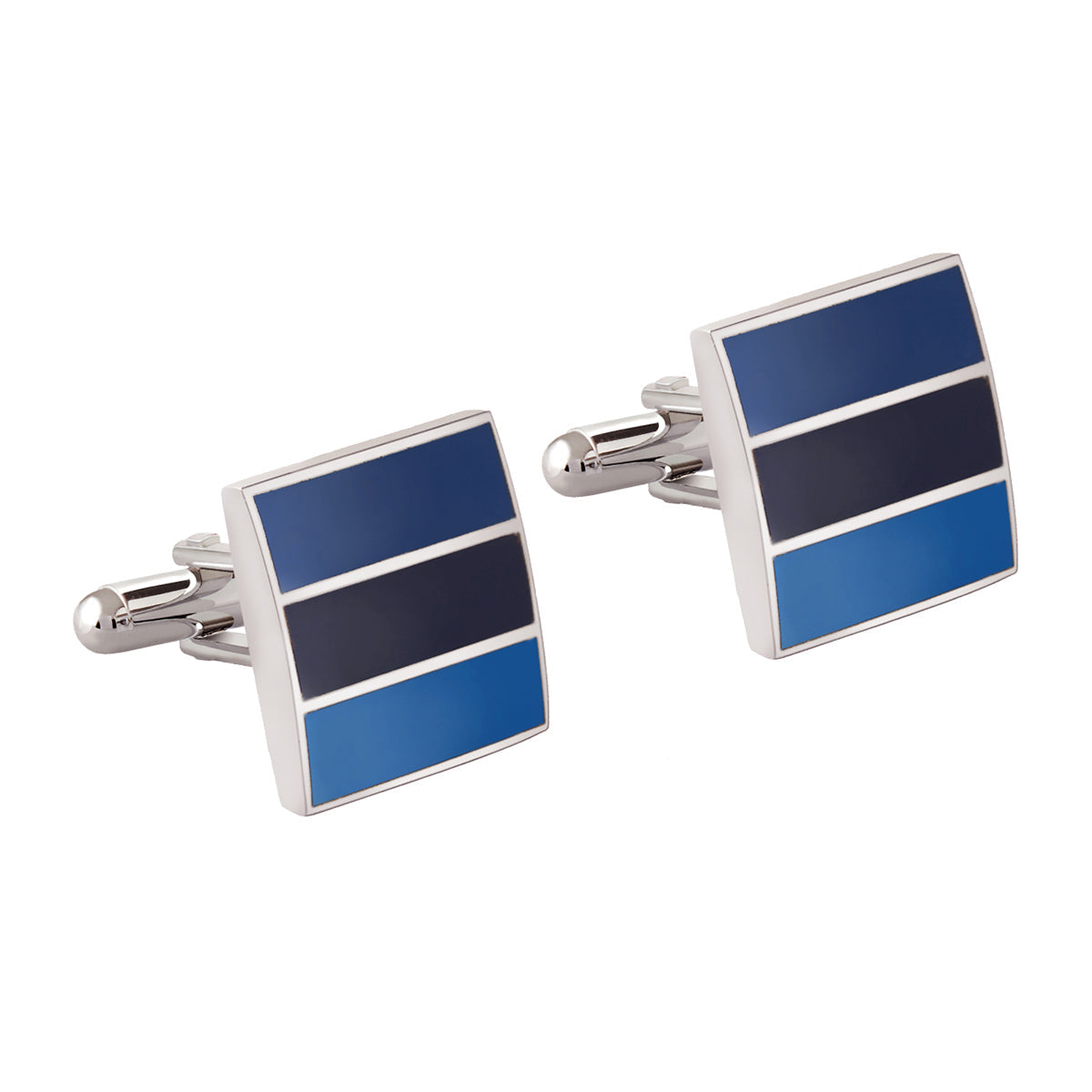 Stripes Blue Cufflinks In Box Bulk