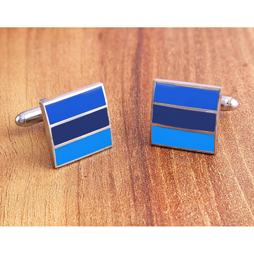 Stripes Blue Cufflinks In Box Bulk