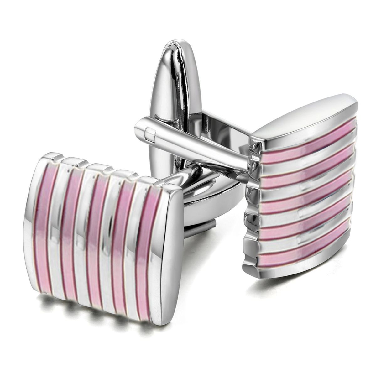 Stripes Pink Cufflinks In Box Bulk Main image