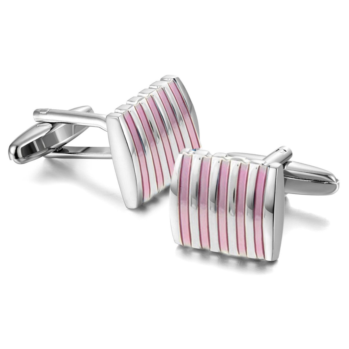 Stripes Pink Cufflinks In Box Bulk Secondary image