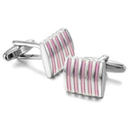 Stripes Pink Cufflinks In Box Bulk