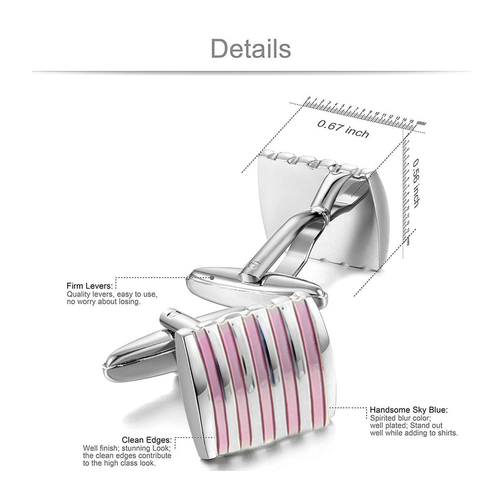 Stripes Pink Cufflinks In Box Bulk
