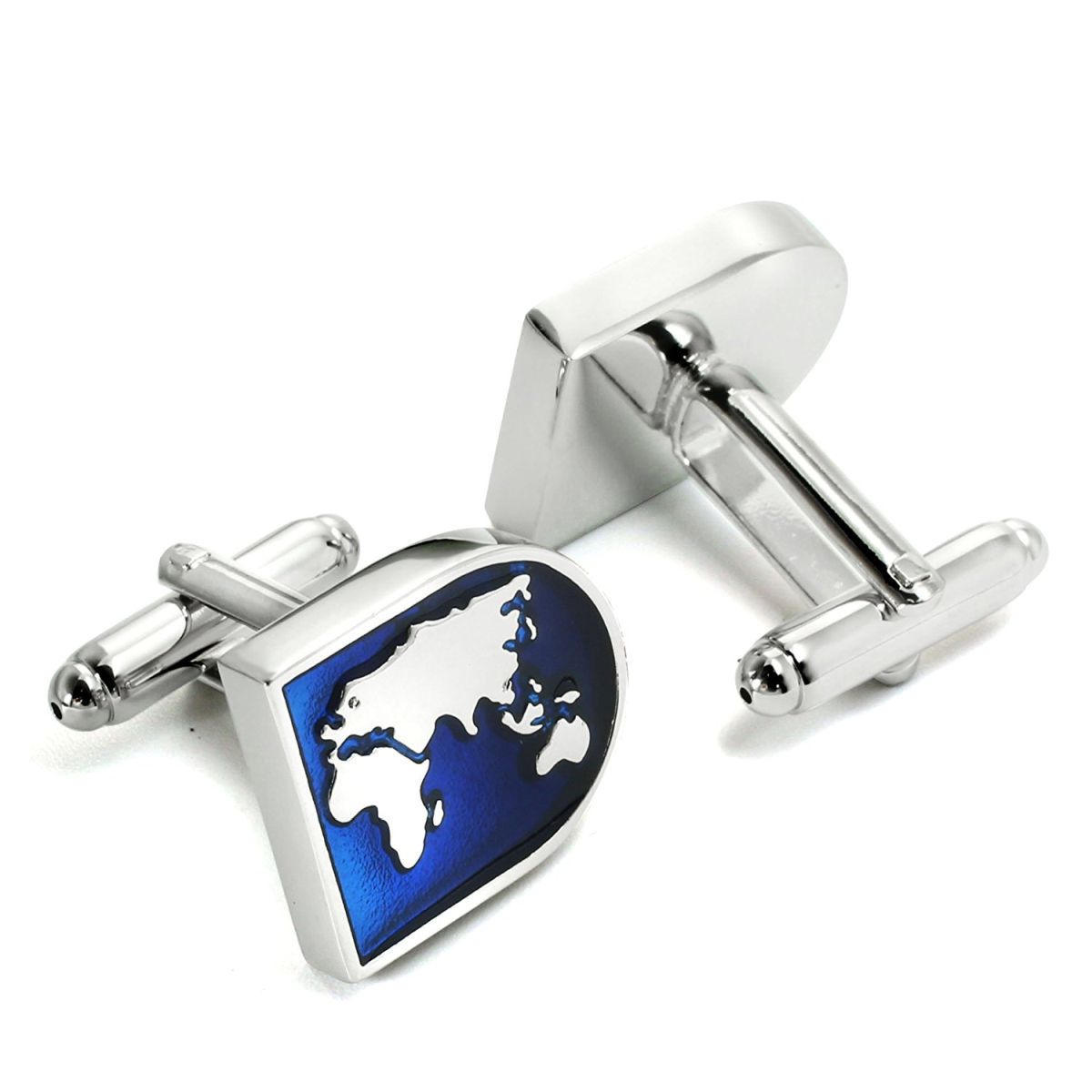 Atlas World Map Traveller Blue Cufflinks In Box Bulk Secondary image