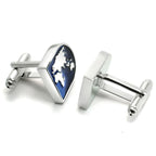 Atlas World Map Traveller Blue Cufflinks In Box Bulk