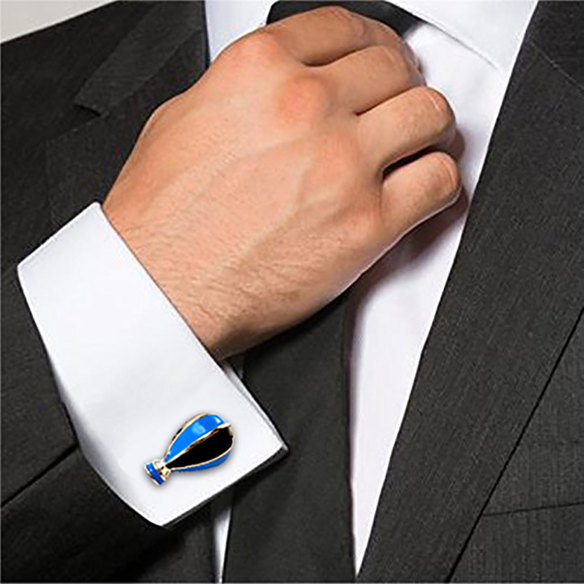 Hot Air Balloon Blue Cufflinks In Box Bulk Secondary image