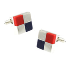Checks Blue Red Cufflinks In Box Bulk