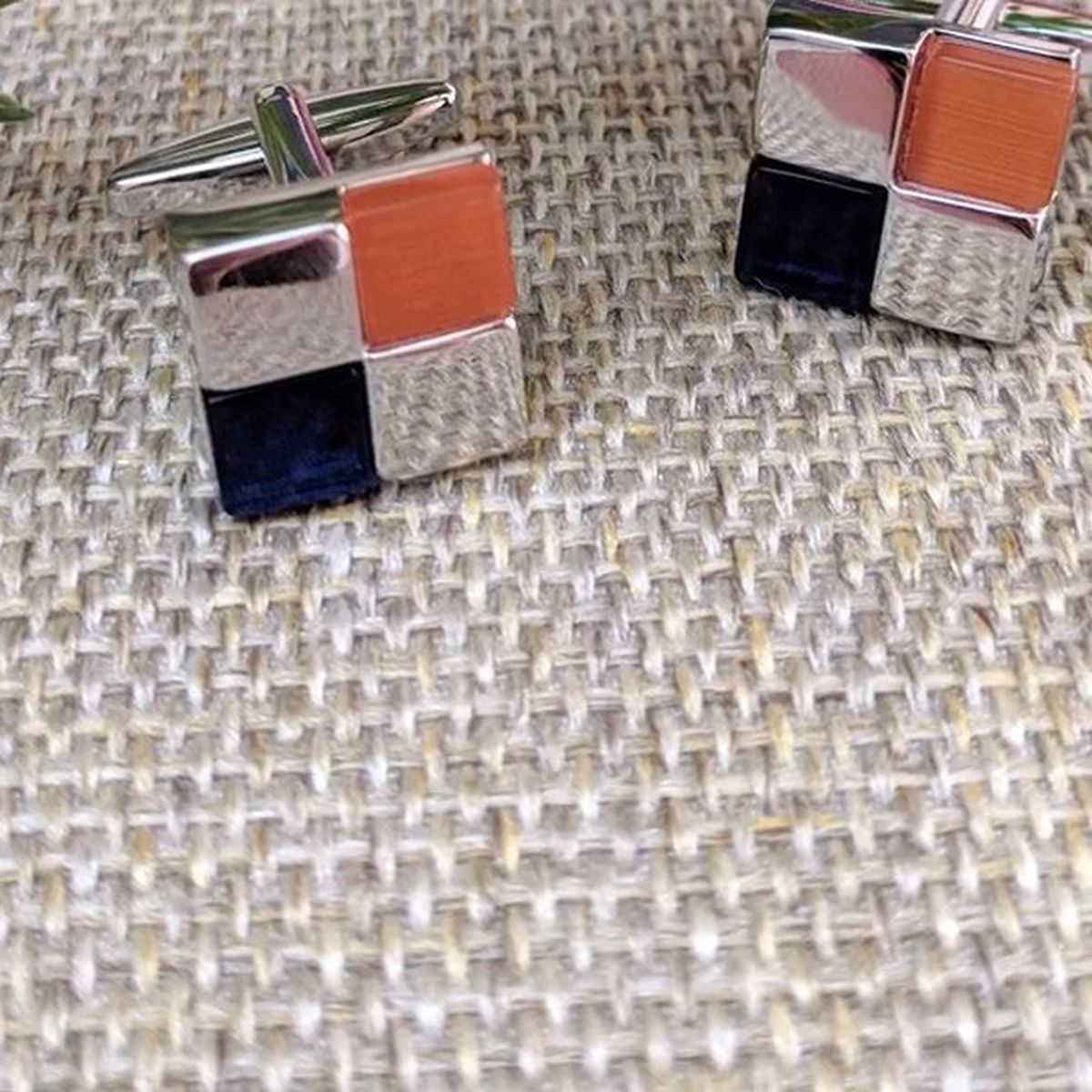 Checks Blue Red Cufflinks In Box Bulk