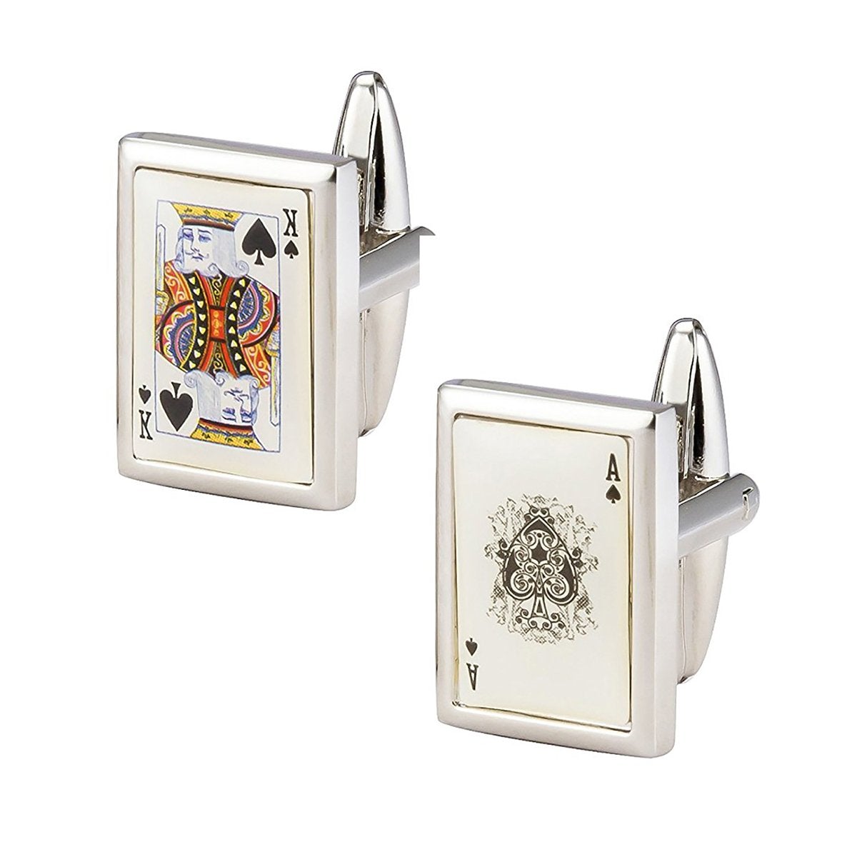 Ace King Playing Cards White Cufflinks In Box Bulk Main image