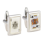 Ace King Playing Cards White Cufflinks In Box Bulk